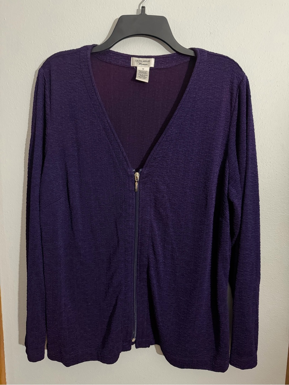 Laura Ashley Deep Purple Zip-Up Women's Cardigan